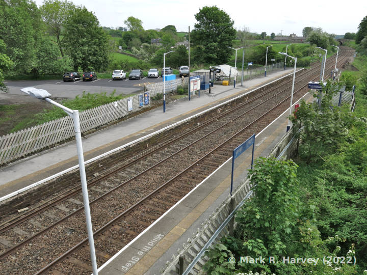 Long Preston Station: aerial perspective shot, looking ESE from Bridge SKW1/40.