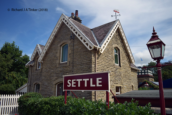 Settle Station Master's House with Tank House beyond: Elevation view from west.