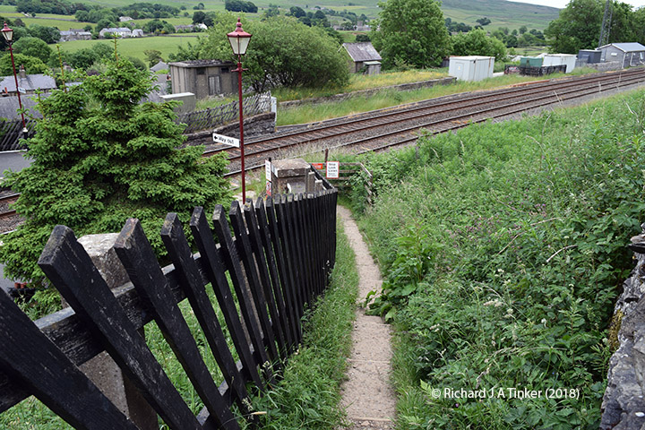 242490: Horton-in-Ribblesdale Station - Barrow Crossing & PROW (footpath): Context view from the West