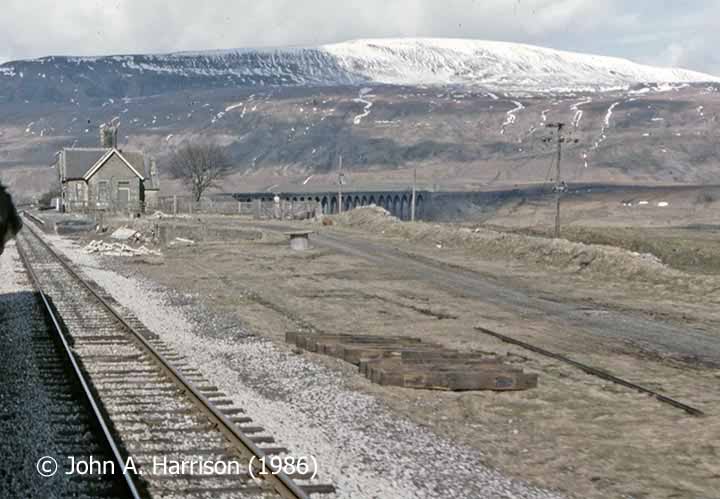 Ribblehead Station and Viaduct, context view from the east-southeast.