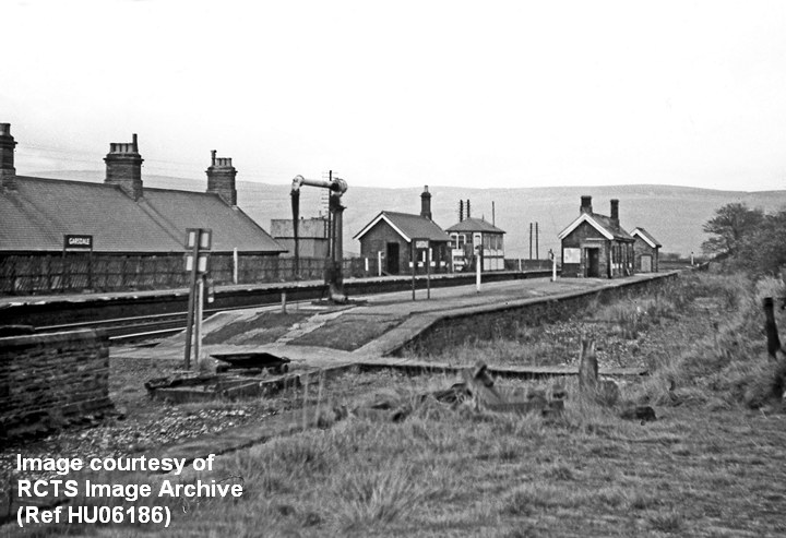 Garsdale Station in the 1960s (shortly after Hawes Branch track lifted), from SW.