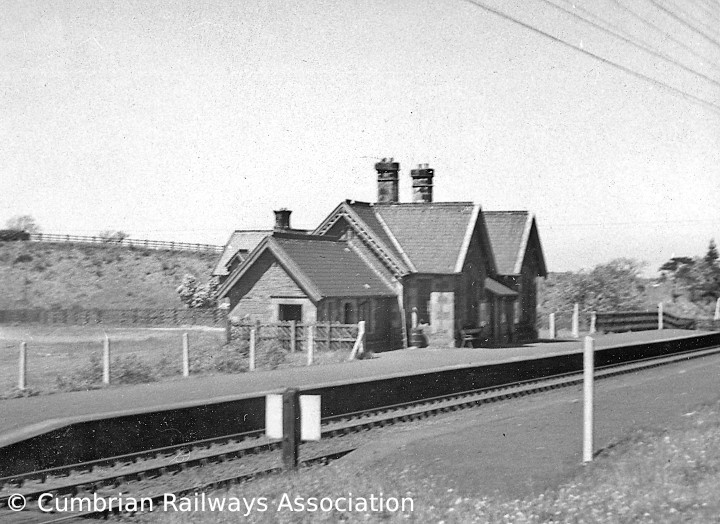 Ormside Booking Office with roof of Station Master's House beyond, from the SE.