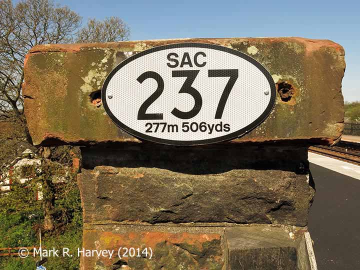 Bridge SAC/237, new number plate beside 'Down' platform.