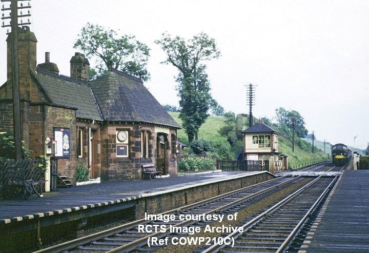 Culgaith Station, view to ESE from 'Down' platform with Sulzer Type 4 loco.