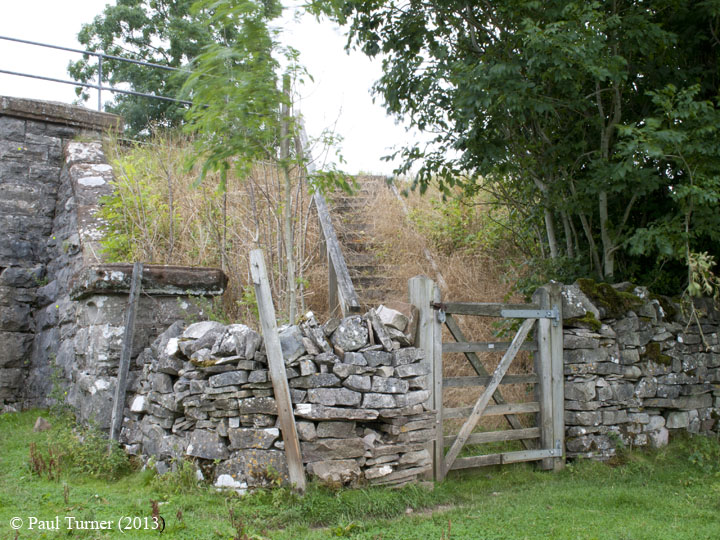 Bridge No 177 - Keel Well: Elevation view of access gate and steps from East