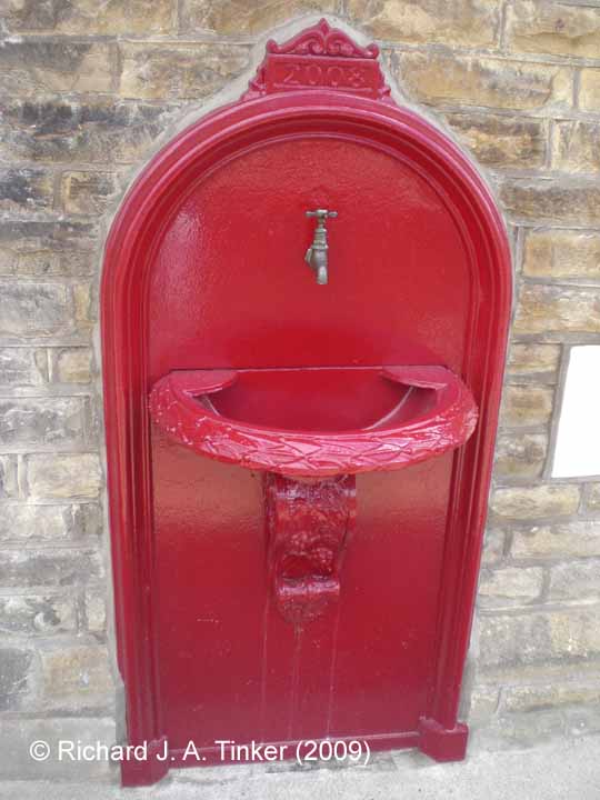 Drinking fountain on outside wall of Garsdale Station 'Up' Waiting Room