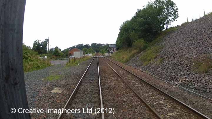 284630: Culgaith Station - Goods Shed: Cab-view video still (northbound)