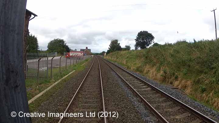288240: Langwathby Station - Cattle Dock - possibly 8 pens: Cab-view video still