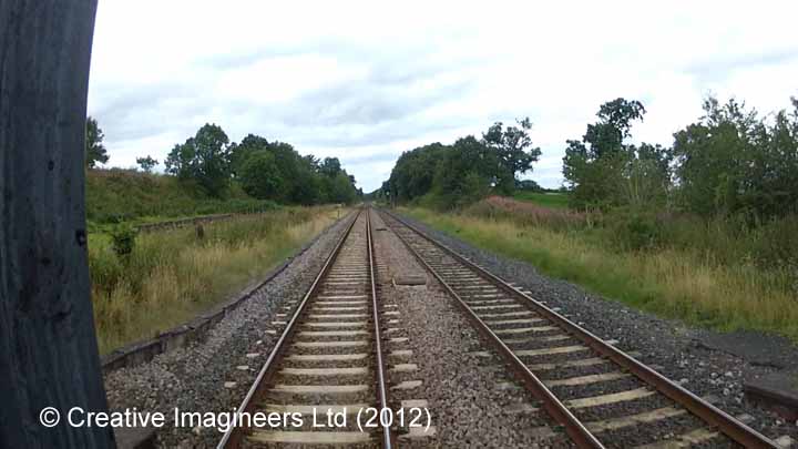 304210: Cumwhinton Station - Lie-by siding (Down):Cab-view video-still (northbou