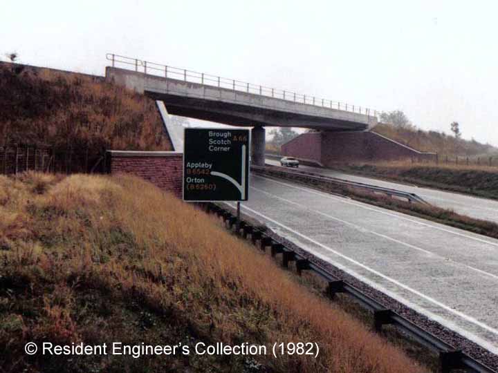 The new Bridge SAC/240 over the Appleby bypass in 1982: Western elevation view