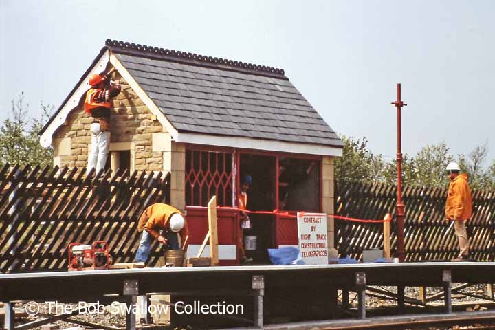 Construction of waiting shelter for new 'Down' platform at Ribblehead Station