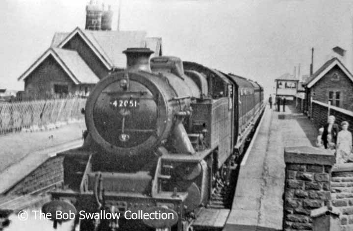 42051 at Ribblehead Station with Signal Box plus Down platform and waiting room