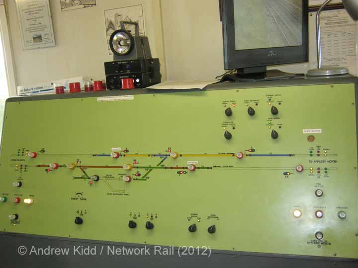 Kirkby Thore Signal Box Interior: Track layout panel (1)