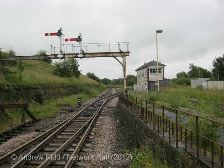 Hellifield South Jn. Signal Box: Context view from the North-west