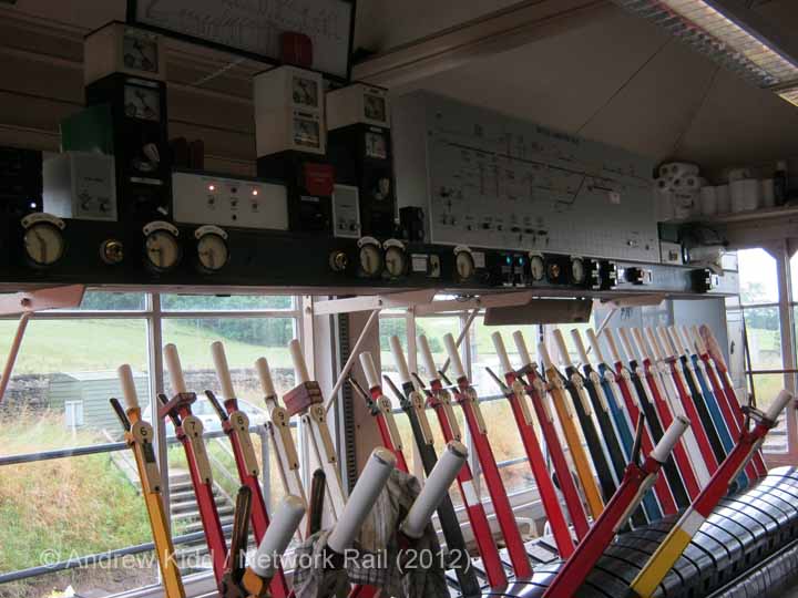 Settle Junction Signal Box Interior: Lever Frame (3) and block instruments