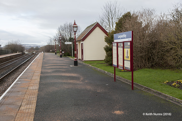 288300: Langwathby Station -Passenger Platform (Up): Context view from the south