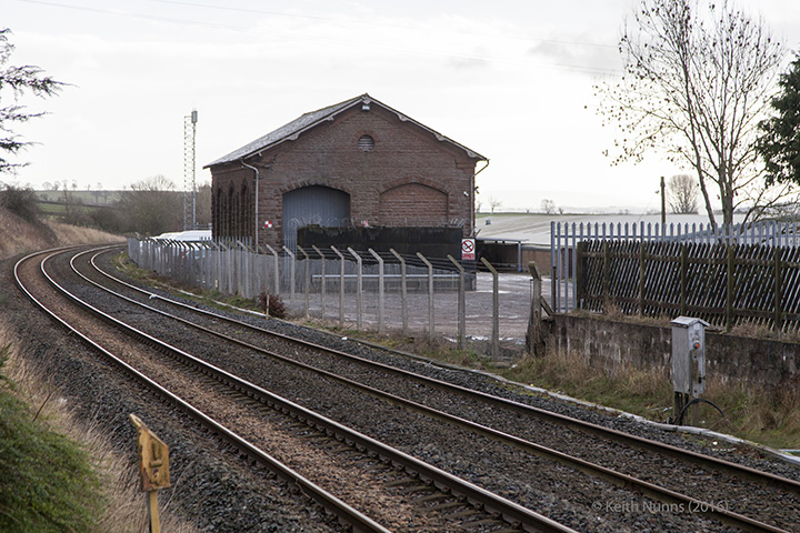 288180: Langwathby Station - Goods Shed:Context view from the north
