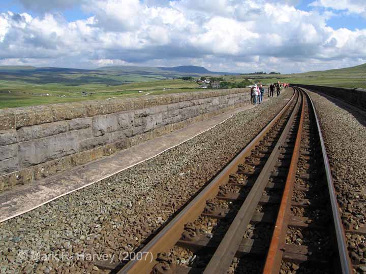 Ribblehead Viaduct: The rail-deck viewed from the north