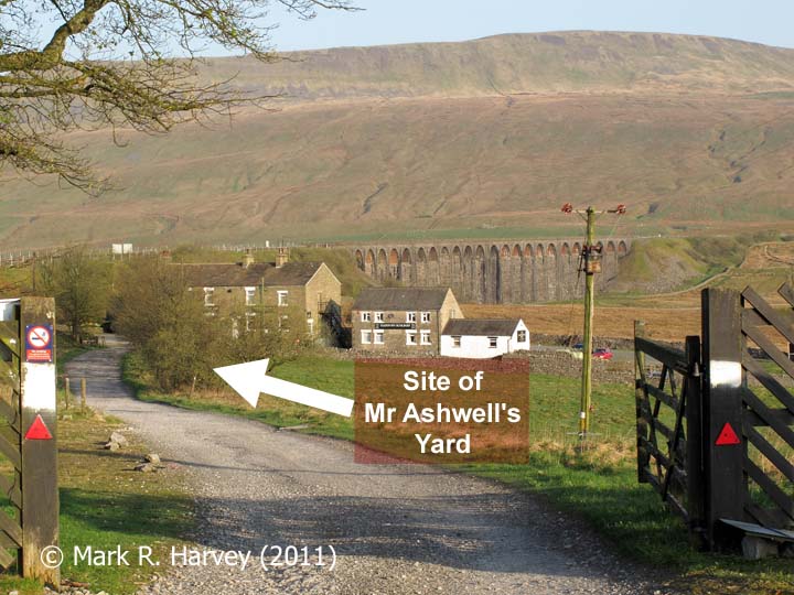 The site of Mr Ashwell's Yard (with Ribblehead Viaduct beyond).