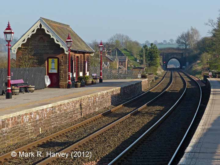 Lazonby & Kirkoswald Station Up Platform: Context view from the north-west