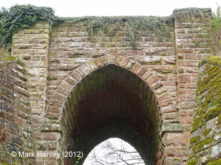 Bridge SAC/323 - High Wood: detail view of the pointed arch