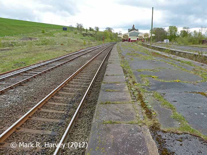 Hellifield Station and 'Up' loop / sidings area, viewed from NW