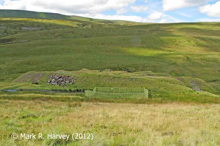 Blea Moor Tramway Exchange Sidings and Access Shaft A: Context view from east