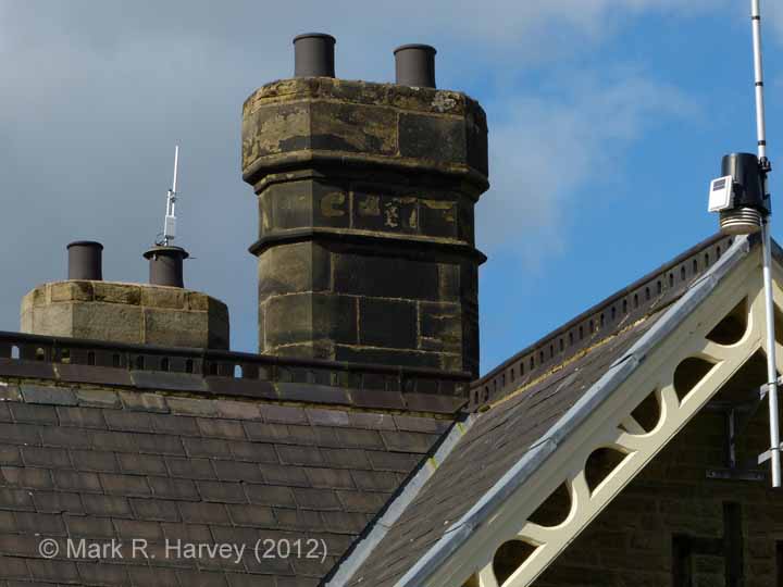 Ribblehead Station Booking Office: Detail view, chimney from the south