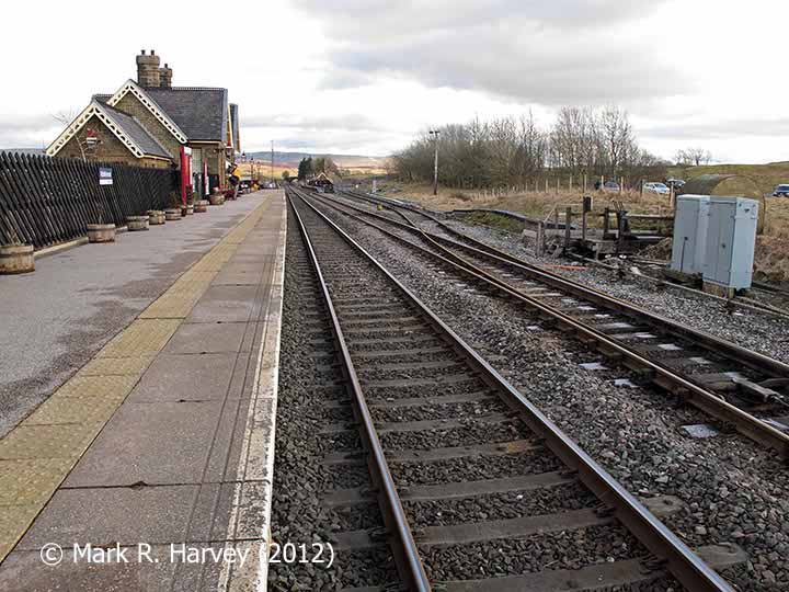Ribblehead Station: context view from the northwest end of the 'Up' platform