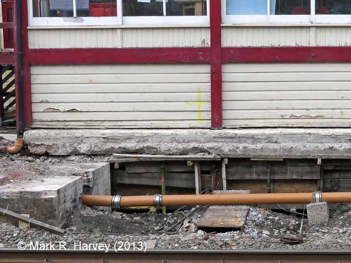 Garsdale Signal Box: Foundations exposed during repair-works
