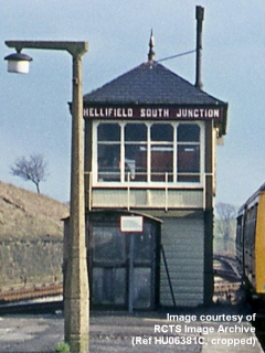 Hellifield South Junction Signal Box and lamp hut / oil store, northwest elevation.