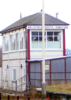 231190 Hellifield South Junction Signal Box: Elevation view from the north east