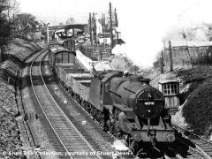 Long Preston Station looking NW (with 42771 hauling a southbound freight train).