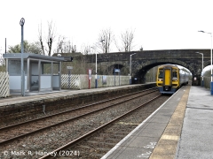 Long Preston Station Waiting Shelter (Down), context view from east-southeast.