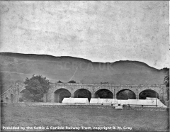 Church Viaduct (Settle) and adjacent whitewashed navvy huts.