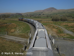 Helwith Bridge Quarries Rail-Link from the footbridge, looking northeast.