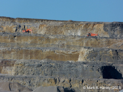 Horton Quarry, detail view of the quarry benches from the northeast (2).