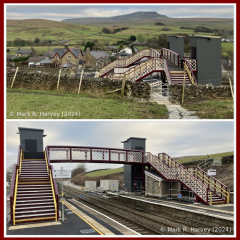 Horton-in-Ribblesdale station footbridge, context from west, & north elevation.