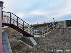 Horton-in-Ribblesdale Station footbridge, west footpath exit from the north.