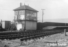 Ribblehead Signal Box and goods yard access pointwork from east.
