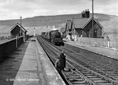 Ribblehead Station, context view to NW (45565 'Victoria' on southbound freight)