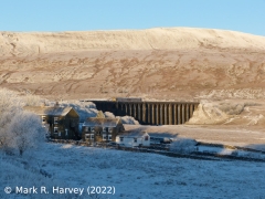 Ribblehead-Viaduct: Context view from the southeast in winter.