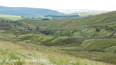 Spoil tips beside Blea Moor Tunnel South Portal cutting, context from northwest.