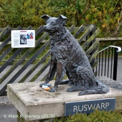 The memorial to Ruswarp and his owner Graham Nuttall, viewed from the NNW.