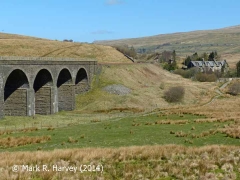 Dandrymire Viaduct (Bridge SAC/117) & Moorcock Cottages, context from the south.