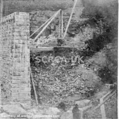One of the piers of Ais Gill Viaduct under construction (B).