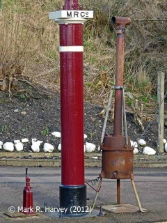 Appleby 'Up' side Water Crane, valve handle, column base and brazier.
