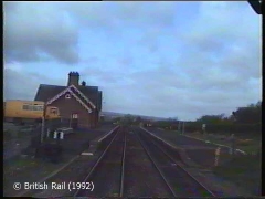 Langwathby Station: Cab-view, northbound (forwards).