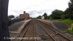 Langwathby Station: Cab-view, northbound looking straight ahead.