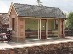 288305: Langwathby Station - Waiting Room (Down - modern): Detail view from the East